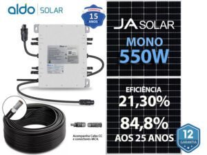 GERADOR DE ENERGIA SOLAR DEYE MICRO INVERSOR COLONIAL SOLAR GROUP DEYE MICROINVERSOR GF 6,6KWP JA DEEP BLUE MONO 550W SUN 2KW 4MPPT MONO 220V COM CABO