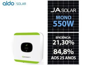 GERADOR DE ENERGIA SOLAR GROWATT METALICA PERFIL 55CM ROMAGNOLE GROWATT GF 1,65KWP JA DEEP BLUE MONO 550W MIC 1.5KW 1MPPT MONO 220V