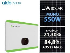 GERADOR DE ENERGIA SOLAR GROWATT METALICA PERFIL 55CM ROMAGNOLE GROWATT GF 36,3KWP JA DEEP BLUE MONO 550W MID 36KW 4MPPT TRIF 380V