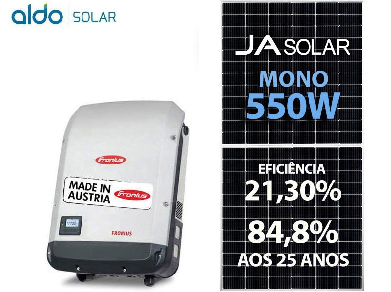 GERADOR DE ENERGIA SOLAR FRONIUS SOLO ROMAGNOLE FRONIUS GF 37,4KWP JA DEEP BLUE MONO 550W ECO 25KW 1MPPT TRIF 380V