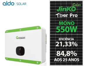 GERADOR DE ENERGIA SOLAR GROWATT COLONIAL SOLAR GROUP GROWATT GF 18,7KWP JINKO TIGER PRO MONO 550W MID 15KW 2MPPT TRIF 380V