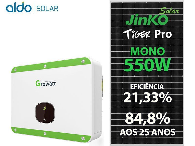 GERADOR DE ENERGIA SOLAR GROWATT LAJE SOLAR GROUP GROWATT GF 28,6KWP JINKO TIGER PRO MONO 550W MID 20KW 2MPPT TRIF 380V
