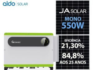 GERADOR DE ENERGIA SOLAR GROWATT LAJE SOLAR GROUP GROWATT GF 1078KWP JA DEEP BLUE MONO 550W MAX-X 125KW 10MPPT TRIF 380V