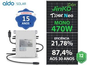 GERADOR DE ENERGIA SOLAR DEYE MICRO INVERSOR SEM ESTRUTURA DEYE MICROINVERSOR GF 3,76KWP JINKO TIGER NEO MONO 470W SUN 2KW 4MPPT MONO 220V