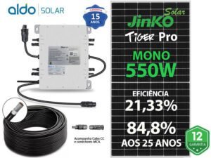 GERADOR DE ENERGIA SOLAR DEYE MICRO INVERSOR COLONIAL SOLAR GROUP DEYE MICROINVERSOR GF 2,75KWP JINKO TIGER PRO MONO 550W SUN 2KW 4MPPT MONO 220V COM CABO
