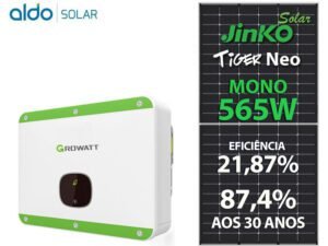 GERADOR DE ENERGIA SOLAR GROWATT COLONIAL SOLAR GROUP GROWATT GF 35,03KWP JINKO TIGER NEO MONO 565W MID 25KW 2MPPT TRIF 380V