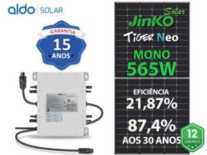 GERADOR DE ENERGIA SOLAR DEYE MICRO INVERSOR ROSCA DUPLA MADEIRA ROMAGNOLE DEYE MICROINVERSOR GF 2,26KWP JINKO TIGER NEO MONO 565W SUN 2KW 4MPPT MONO 220V