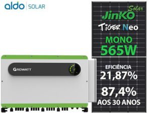 GERADOR DE ENERGIA SOLAR GROWATT COLONIAL SOLAR GROUP GROWATT GF 112,44KWP JINKO TIGER NEO MONO 565W MAX 75KW 7MPPT TRIF 380V