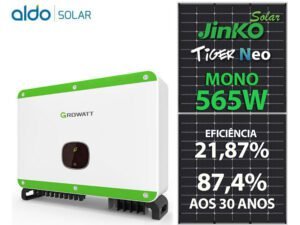 GERADOR DE ENERGIA SOLAR GROWATT LAJE SOLAR GROUP GROWATT GF 72,32KWP JINKO TIGER NEO MONO 565W MAC 60KW 3MPPT TRIF 380V