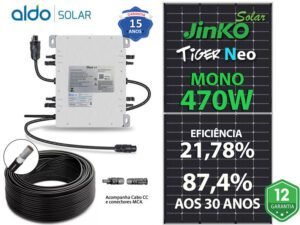 GERADOR DE ENERGIA SOLAR DEYE MICRO INVERSOR SOLO ROMAGNOLE DEYE MICROINVERSOR GF 2,82KWP JINKO TIGER NEO MONO 470W SUN 2KW 4MPPT MONO 220V COM CABO