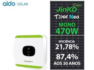 GERADOR DE ENERGIA SOLAR GROWATT LAJE SOLAR GROUP GROWATT GF 2,35KWP JINKO TIGER NEO MONO 470W MIC 2.5KW 1MPPT MONO 220V