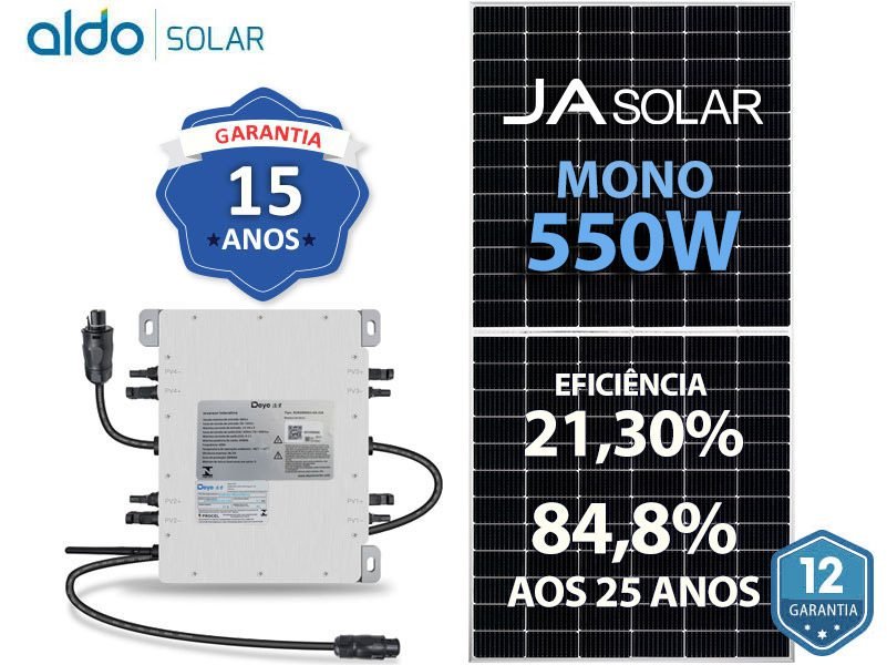 GERADOR DE ENERGIA SOLAR DEYE MICRO INVERSOR COLONIAL SOLAR GROUP DEYE MICROINVERSOR GF 2,75KWP JA DEEP BLUE MONO 550W SUN 2KW 4MPPT MONO 220V
