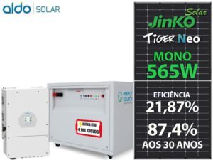 GERADOR DE ENERGIA SOLAR DEYE HIBRIDO COLONIAL SOLAR GROUP DEYE GF 9,605KWP JINKO TIGER NEO MONO 565W SUN 8KW HIBRIDO 2MPPT BIF 127/22