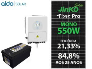 GERADOR DE ENERGIA SOLAR DEYE HIBRIDO COLONIAL SOLAR GROUP DEYE GF 2,75KWP JINKO TIGER PRO MONO 550W SUN 3KW HIBRIDO MPPT MONO 220V 4,