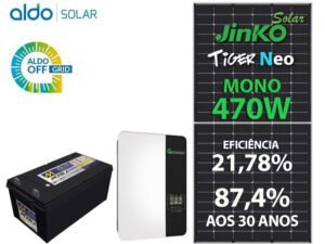 GERADOR DE ENERGIA SOLAR GROWATT OFF GRID COLONIAL SOLAR GROUP GROWATT GF 8,46KWP SPF ES 15KVA MPPT TRIF 380V 9,6KWH