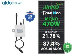 GERADOR DE ENERGIA SOLAR DEYE MICRO INVERSOR COLONIAL SOLAR GROUP DEYE MICROINVERSOR GF 0,94KWP JINKO TIGER NEO MONO 470W SUN 1KW 2MPPT MONO 220V