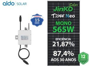 GERADOR DE ENERGIA SOLAR DEYE MICRO INVERSOR COLONIAL SOLAR GROUP DEYE MICROINVERSOR GF 1,13KWP JINKO TIGER NEO MONO 565W SUN 1KW 2MPPT MONO 220V