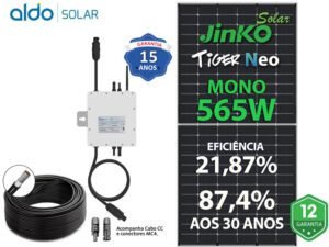 GERADOR DE ENERGIA SOLAR DEYE MICRO INVERSOR COLONIAL SOLAR GROUP DEYE MICROINVERSOR GF 1,13KWP JINKO TIGER NEO MONO 565W SUN 1KW 2MPPT MONO 220V COM CABO