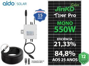 GERADOR DE ENERGIA SOLAR DEYE MICRO INVERSOR COLONIAL SOLAR GROUP DEYE MICROINVERSOR GF 1,1KWP JINKO TIGER PRO MONO 550W SUN 1KW 2MPPT MONO 220V COM CABO
