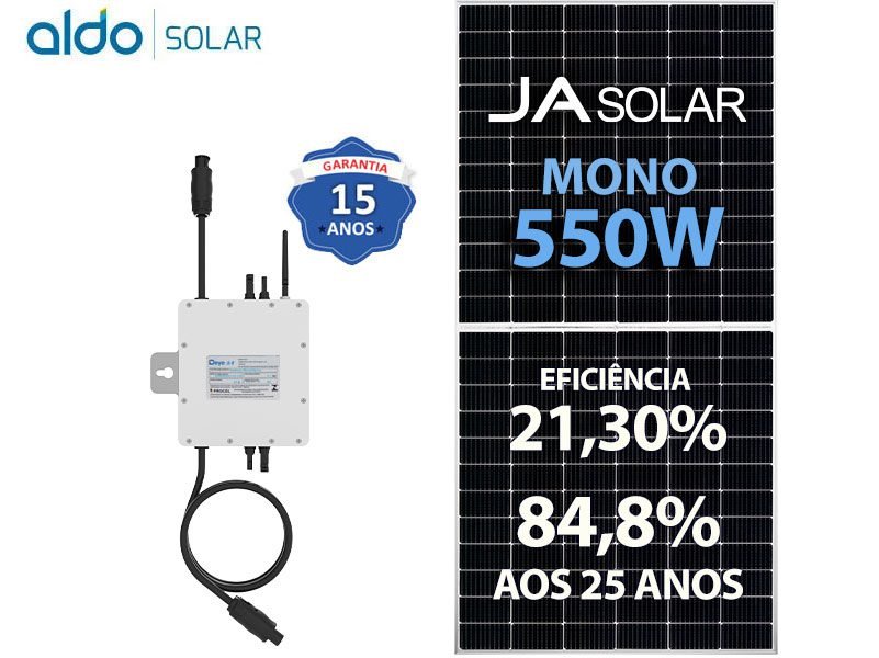 GERADOR DE ENERGIA SOLAR DEYE MICRO INVERSOR COLONIAL SOLAR GROUP DEYE MICROINVERSOR GF 1,1KWP JA DEEP BLUE MONO 550W SUN 1KW 2MPPT MONO 220V