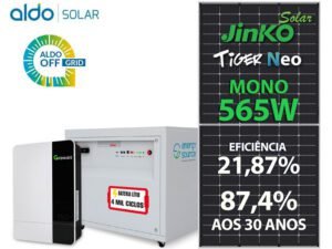 GERADOR DE ENERGIA SOLAR GROWATT OFF GRID COLONIAL SOLAR GROUP GROWATT GF 2,825KWP SPF ES 5KVA MPPT MONO 220V ENERGY SOURCE LITIO 9KWH