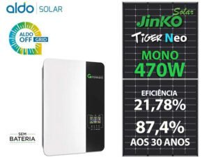 GERADOR DE ENERGIA SOLAR GROWATT OFF GRID COLONIAL SOLAR GROUP GROWATT GF 4,7KWP SPF ES 3.5KVA MPPT MONO 220V