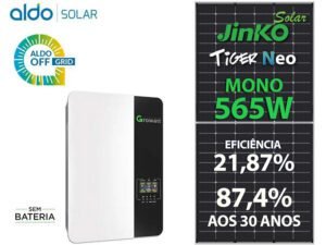 GERADOR DE ENERGIA SOLAR GROWATT OFF GRID COLONIAL SOLAR GROUP GROWATT GF 3,39KWP SPF ES 3.5KVA MPPT MONO 220V