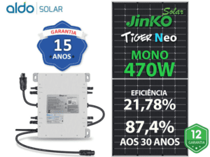 GERADOR DE ENERGIA SOLAR DEYE MICRO INVERSOR METALICA 55CM DEYE MICROINVERSOR GF 1,88KWP JINKO TIGER NEO MONO 470W SUN 2KW 4MPPT MONO 220V
